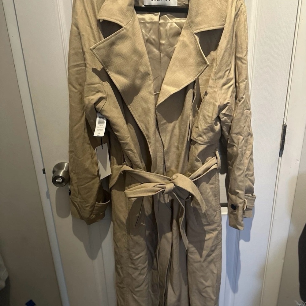 Aritzia Babaton cultivate trench coat, NWT size L, Wicker Tan, MRS $298 - Picture 6 of 11